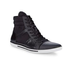 Men's Black Kenneth Cole Up Side Down Leather Lace Up Sneaker